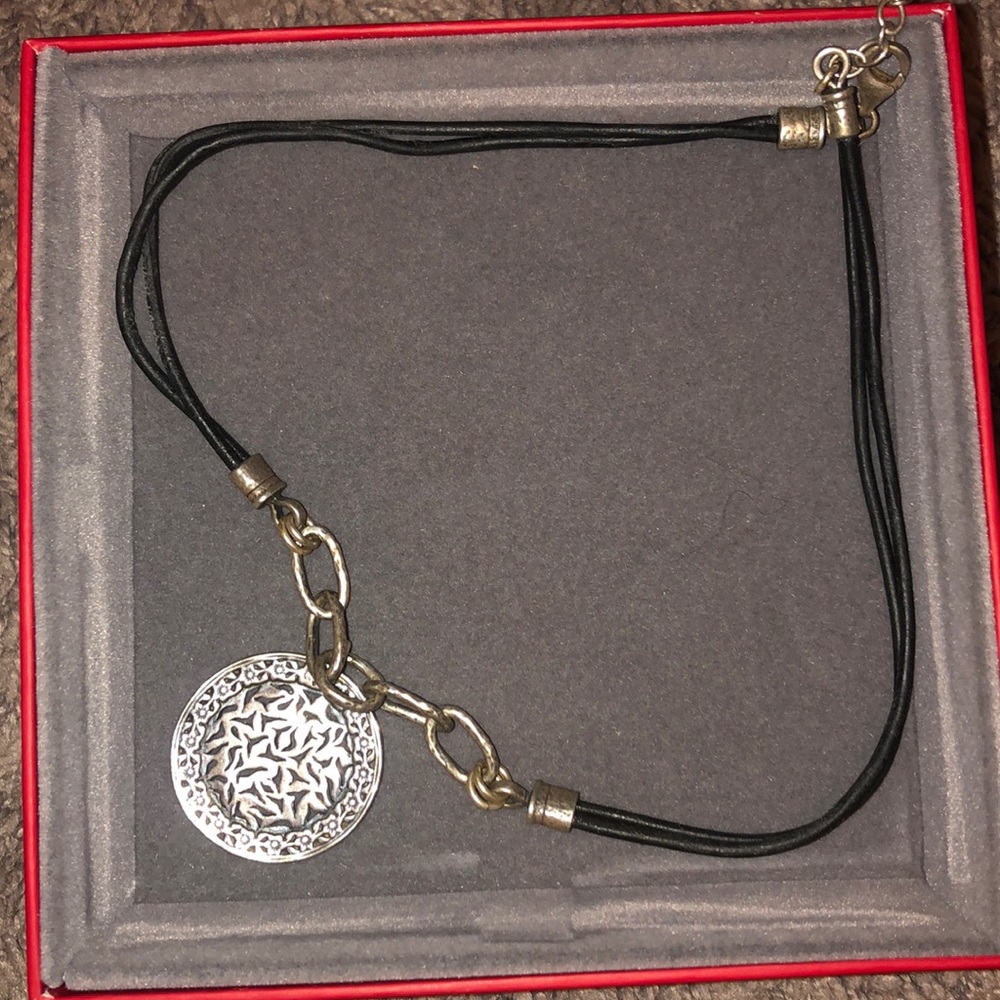 Silpada silver & leather necklace